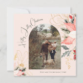 ピンクフローラアーチホリーすてきクリスマスセブン写真 シーズンカード (正面)