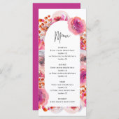 ピンクフローラアーチ花びら&プロセッコブライダルシャワー メニュー (正面/裏面)