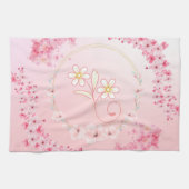 ピンクフローラアートソフト春開花美学 キッチンタオル (横)