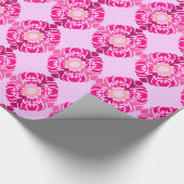 ピンクフローラアートラッピング紙 ラッピングペーパー (角)