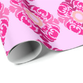 ピンクフローラアートラッピング紙 ラッピングペーパー (ロールコーナー)