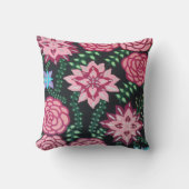 ピンクフローラアート クッション (正面)
