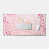 ピンクフローラアート,春賛美ズ デスクマット (キーボード&マウス)