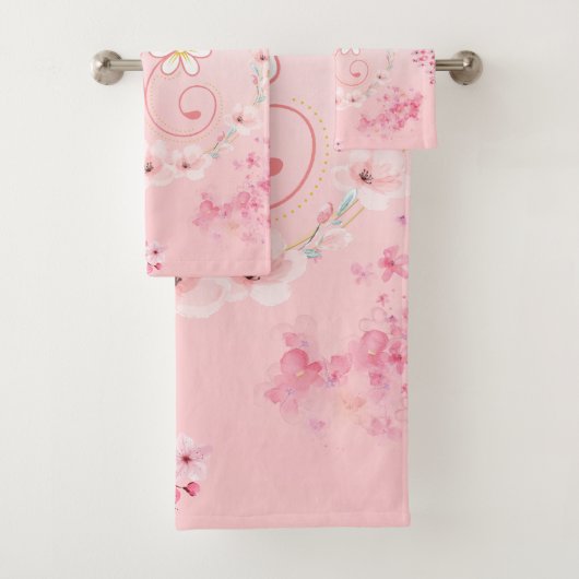 ピンクフローラアート,春賛美ズ バスタオルセット (インサイチュ)