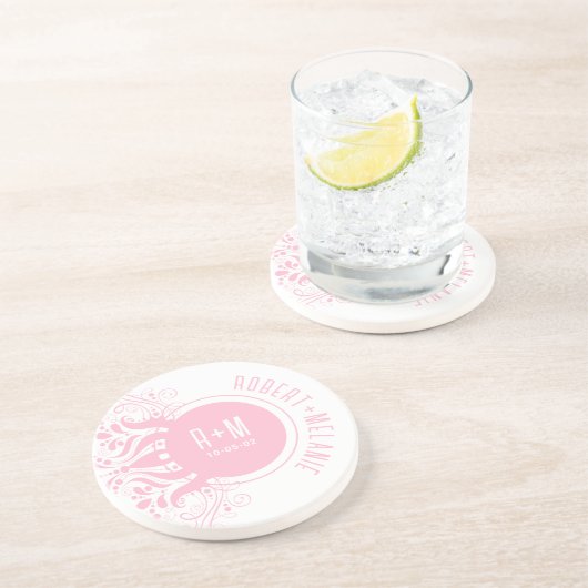 ピンクフローラア結婚ントコースター コースター (側面)