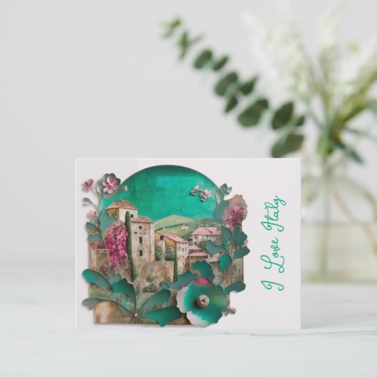 ピンクフローライタリア ポストカード (スタンド正面)