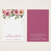 ピンクフローライヤリングネックレスディスプレイカード (正面&裏面)