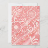 ピンクフローライラストレーションウォーターカラーキンセアニラ 招待状 (裏面)