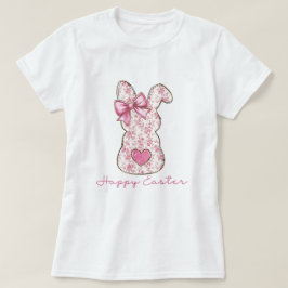 ピンクフローライースターバニーコケットボウ Tシャツ