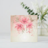 ピンクフローラウィムシー誕生日 招待状 (スタンド正面)