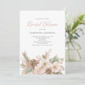 ピンクフローラウィンターパインブライダルシャワー 招待状 (スタンド正面)