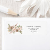 ピンクフローラウィンターパイン差出人住所 ラベル (インサイチュ)