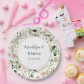 ピンクフローラウェディングレセプション紙プレート ペーパープレート (パーティー)