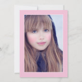 ピンクフローラウォーターカラーパリキンセニェラ写真 招待状 (裏面)