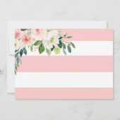 ピンクフローラウォーターカラーベビーガールフォト誕生 案内状 (裏面)