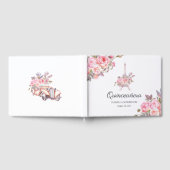 ピンクフローラウォーターカラーヴィンテージパリキンセアニェラ ゲストブック (全面)