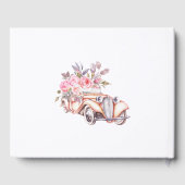 ピンクフローラウォーターカラーヴィンテージパリキンセアニェラ ゲストブック (裏面)