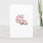 ピンクフローラウォーターカラーヴィンテージパリキンセアニラ 招待状 (裏面)