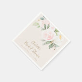 ピンクフローラウォーターカラー金ゴールドブライダルシャワーナプキンス スタンダードカクテルナプキン (角)