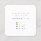 ピンクフローラウオータカラースタッドイヤリング表示ホルダー スクエア名刺 (裏面)