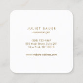 ピンクフローラウオーターカラー美しいサロンスクエアブシン スクエア名刺 (裏面)