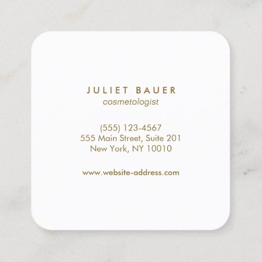 ピンクフローラウオーターカラー美しいサロンスクエアブシン スクエア名刺 (裏面)