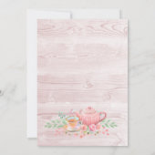 ピンクフローラウッドハイティーベイビーシャワー 招待状 (裏面)