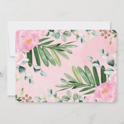 ピンクフローラウッドランドガール2歳の誕生日パーティー 招待状 (裏面)