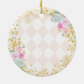 ピンクフローラウッドランドクリスマスファミリー セラミックオーナメント (裏面)