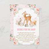 ピンクフローラウッドランドディアバニーブックスベビー エンクロージャーカード (正面/裏面)