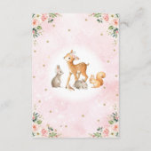 ピンクフローラウッドランドディアバニーブックスベビー エンクロージャーカード (裏面)
