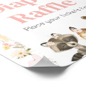 ピンクフローラウッドランド動物おむつラッフル ポスター (角)