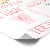 ピンクフローラウッドランド誕生日マイルストーンポスター ポスター (角)