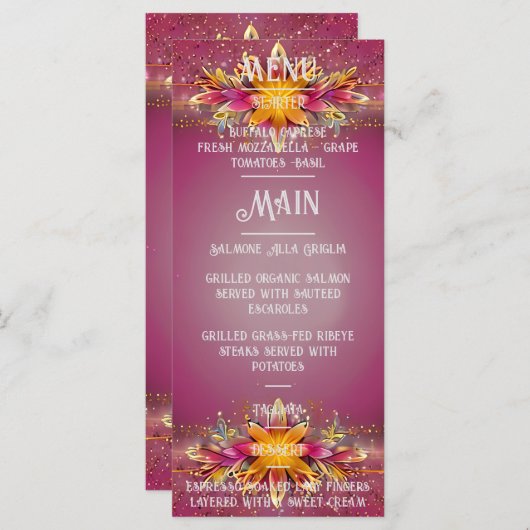 ピンクフローラエレガンス結婚ズコレクション メニュー (正面/裏面)