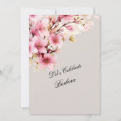 ピンクフローラエレガンス80thバースデーパーティー 招待状 (裏面)