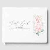 ピンクフローラエレガントウェディングゲストブック ゲストブック (正面)