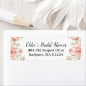 ピンクフローラエレガントブライダルシャワー差出人住所 ラベル (インサイチュ)