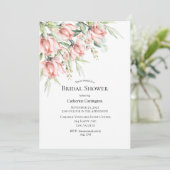 ピンクフローラエレガント水彩ブライダルシャワー 招待状 (スタンド正面)