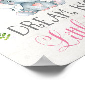 ピンクフローラエレファントヌセリーアートウォールデコールプリント ポスター (角)