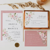 ピンクフローラオリーブ結婚の詳細エンクロージャカード エンクロージャーカード