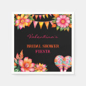 ピンクフローラオレンジフカラフルィエスタブライダルシャワー スタンダードカクテルナプキン (正面)