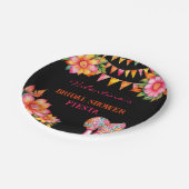 ピンクフローラオレンジフカラフルィエスタブライダルシャワー ペーパープレート (アングル)