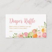 ピンクフローラオレンジ柑橘系おむつラッフル エンクロージャーカード (正面)
