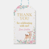 ピンクフローラオンダーフルディアーパーティーありがとう ギフトタグ (正面)