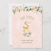 ピンクフローラオーディアガールズベビーシャワー招待状 招待状 (裏面)