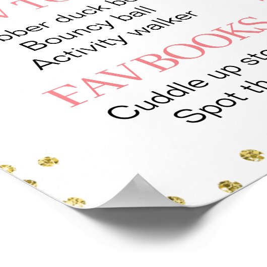 ピンクフローラオーディア誕生日マイルストーンポスター ポスター (角)