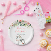 ピンクフローラカウガールベビーシャワー ペーパープレート (パーティー)
