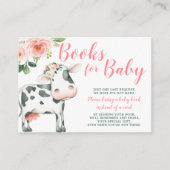 ピンクフローラカウガール赤ちゃんシャワーブックリクエスト エンクロージャーカード (正面)