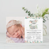 ピンクフローラカウトコアラ洗礼《キリスト教》洗礼式や命名式写真 招待状 (スタンド正面)