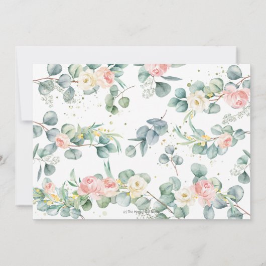 ピンクフローラカウトコアラ洗礼《キリスト教》洗礼式や命名式写真 招待状 (裏面)